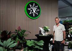 Roy Valstar of Shadow Plant with a whole collection of Calatheas from their range.