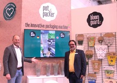 Ewald Bouwmeister and Thomas Leithe of Weber Verpackungen presented their latest innovation, the multifunctional pot packer.