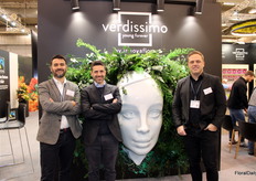 Jose Luis Vargas, Alfonso Casamitjana and Alex Martinex of Verdissimo showed their new Fire Rated Preserved Moss in addition to their collection of preserved flowers