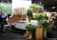 A trolley full of flowers at Pagano Flora's stand
