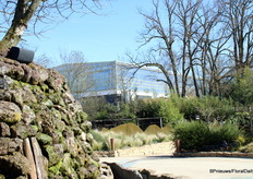The greenhouse cannot be missed when you walk into the park
