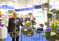 Ines Schönberger of Wibo standing next to their new hanging baskets.