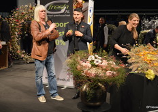 Downstairs, there were flower shows almost continually. Florists, both well-known names and students, created beautiful pieces on a rotating stage, with pack stands.