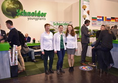 The ladies team of Schneider youngplants: Liesbeth Nijs, Annik Normand and Zsófia Simó.