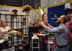 At the booth of FlorAmor we see Petra Brachenier and Christoph Stevens with one of their new Azaleas, but this one is Airborn.