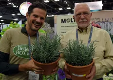 Breeder Rick Grazinny (left) is proud to see his new variety at Peter van Rijzen with Concept Plants booth. This lavender has incredibly large sweet scented flowers.