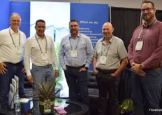 David Eygenraam, Nico Niepce (Alweco), Tyler Rodrigue, Geert van Zanten and Curtis Rodrigue with Westland Greenhouse Solutions. They are happy the way the show is going. Many good connections.