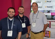 Carson Cashwell, Zach Zweat and Dean Moisdell, with Syngenta. Postiva is the newest fungicide.