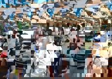 Busy at the booth of Lachlan.