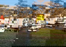 Last minute preparations early in the morning.