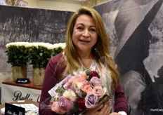 Liliana Rodriguez with BellaFlowers premium Colombian Roses