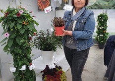 Rely Jaldety of Jaldety presenting several new varieties at Suncrest Nurseries. 
