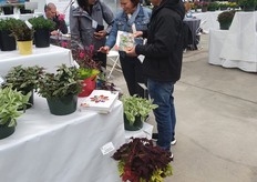 Rely Jaldety of Jaldety talking with visitors. 