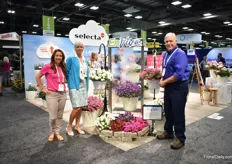 Stephanie Vincenti, Tanya Carvalho, and Gary Vollmer of Selecta one with their highlight EnViva, a Petchoa – which is a cross between a petunia and calibrachoa. “It has the rain and weather tolerance, vibrant color of the calibrachoa with the in-ground performance of the petunia.”Currently four varieties in the series. It was launched at CAST in April and ready to order now.