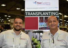 Tom and Michiel van der Waal with Flier Systems USA, letting me know that the transplanting machine is also very good to use for transplanting  hydroponics.