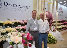 Breeder David Austin with Jose Azout of Alexandra Farms, the largest garden rose grower in the world.