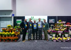 Peter Moore, Jim Meyers, James Ward, Eamon Duncan and Blake Meyers with Meyers Flowers. They not only met up with many clients and friends, but also created a special relationship with one of the vegetable mascottes walking the show.
