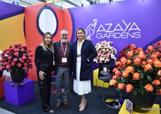 Marina Proaño, Carlos Proaño and Fernanda Puga of Azaya Gardens. This Ecuadorian rose grower just started growing spray roses.