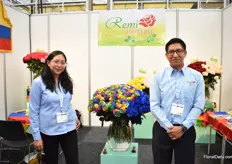 Janny Cruz and Cristian Cruz of Remi Flowers, an Ecuadorian Grower of roses. Demand for tinted roses is increasing over the years. Mainly export to China where they love tinted roses.