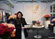 Silvia Caiza of Rosesland Farm, from Ecuador, growing standard roses.