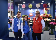 Nicolas Hurtado, Camila Norena, and Raul Leal of SB Talee and Geoflora were presenting their new developments in carnation and spray carnation.