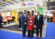 Julian Silva and Carolina Olarte-Bacares of the Embassy of Colombia in The Netherlands with Augusto Solano of Asocolflores.