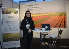 Lilia Planjyan of Agurotech with their soil moisture sensor and weather station for optimal irrigation management. Agurotech’s technology can be used anywhere in the world and helps growers to optimize the use of their resources for optimal yield.