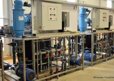 Pumps transporting water to the plants