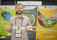 Justin Leavitt with BioBee USA presenting BioArtFeed: additional food for beneficials to help the population thrive also in the first weeks of the crop. According to Justin this provides also an opportunity for low margin crops to make more use of beneficials.