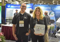 Paul Jaeger and Daphne Brogdon with Micro Grow Systems, showing their MicroCool solutions and sharing insights on creating the best climate in various crops.
