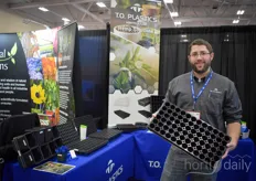 Jaired Rusch with T.O. Plastics shows the companies new tray