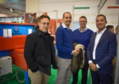 The Urbinati team was of course present and will also be at the Fruit Logistica. In the photo Roberto Macari, Tommaso Collini & Malcom Calder with Transplant Systems. 