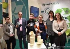 The team of Soparco presenting the new Fuji range, in the picture the 17 and 19cm heigh shape nursery containers.
