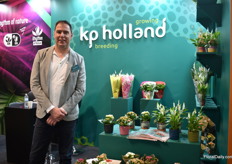Ruud de Jong of KP Holland. The first time that they were exhibiting at  Myplant in Italy. They sell finished kalanchoe, spathiphyllum, and curcuma and supply Italian growers with young plants.