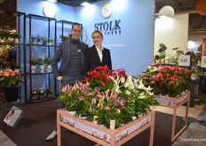 Mike Rijnsburger of Stolk Brothers presenting their Mille Fleurs anthuriums. Special about these varieties is that they are compact with a lot of flowers. Also, the flower shape is unique, attracting a lot of visitors. 