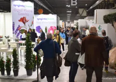 Busy in the aisles and at the Syngenta Flowers booth,.
