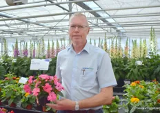 Gerard Werink from Syngenta with the Impatiens Hawkeri Florific Pink from seed.