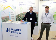 Dimitris Milios and Lampros Assariotakis from Plastika Kritis. They recently introduced the SunCooler range of cooling films to meet the needs of warm climates. Read more about the new range in this article: https://www.floraldaily.com/article/9665129/cooling-greenhouse-films-for-warm-climates/ 