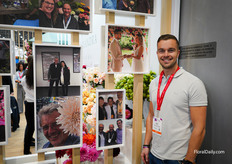 Brent Kaandorp from Parfum Flower Company with his wedding picture in Alexandra Farms' booth