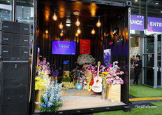 Ball brought together music and flowers in their karaoke booth outside