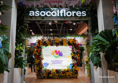 The Asocolflores booth that shows all the Colombian flowers