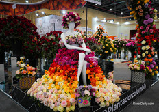 beautiful flower dress in the Plantador Colombia booth