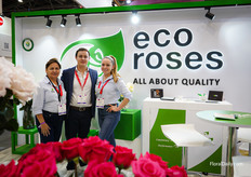 Diana Erazo, Daniel Chiriboga and Alejandra Andrade from Eco roses, an Ecuadorian company