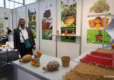 Pradeep Bhoir of the Coir Board showing the versatility of coir