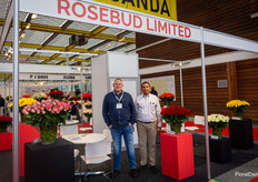 Ruud van der Gaast and Dimple Mehta, Rosebud Limited, showing the colorful Uganda roses