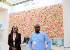 Millicent Ngesa and John Mwai of AAA Growers, who have expanded their summer flower production and started focusing on packed-at-source bouquets.