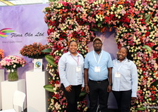 Sonia Kemei, Lucas Choi and Neema Yegon of Flora Ola, rose and summer flower growers from Kenya