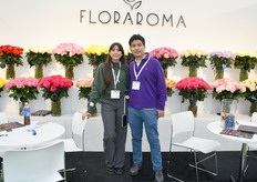 Antonella Hinojosa and Alejandro Guerra from Floraroma S.A.