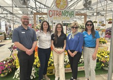 Petchoa is a brand-new genus for the team at Ball FloraPlant. This cold-tolerant hybrid features the bright colors of calibrachoa combined with the large blooms and strong roots of petunias. CitraNova Limone and CitraNova Lemon Zest last long into the season. Some of the trial presenters are in front of the "freshly-squeezed color" display (from left to right): Henry Roberts, Sarah Swofford-Hernandez, Jaden Gimondo, Maria Bolinger, and Claire Melvin.