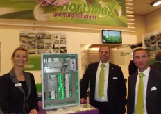 "Alicia van der Helm, Francis van Peer and Andrei Chabline of Hortimax. Alicia: "HMX CX 500 is one control computer for all climate, irrigation and energy-related processes • The best fit for every grower or installer, adaptable to any greenhouse or environment • The system that meets specific needs and preferences of growers anywhere in the world • A top brand at an affordable price"